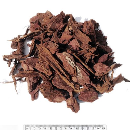 Vörös dekor fenyőkéreg